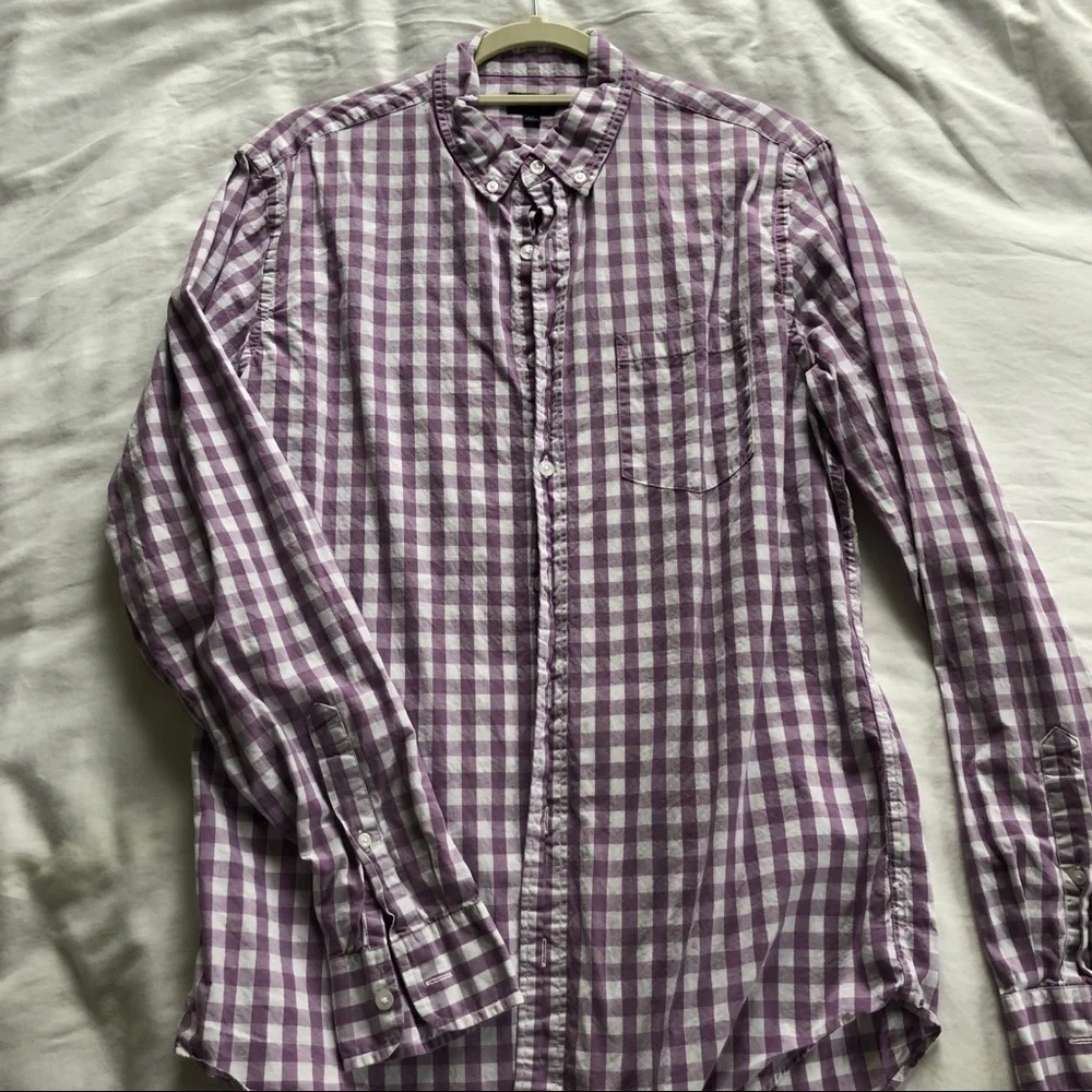 J. Crew Gingham Tall Button Down